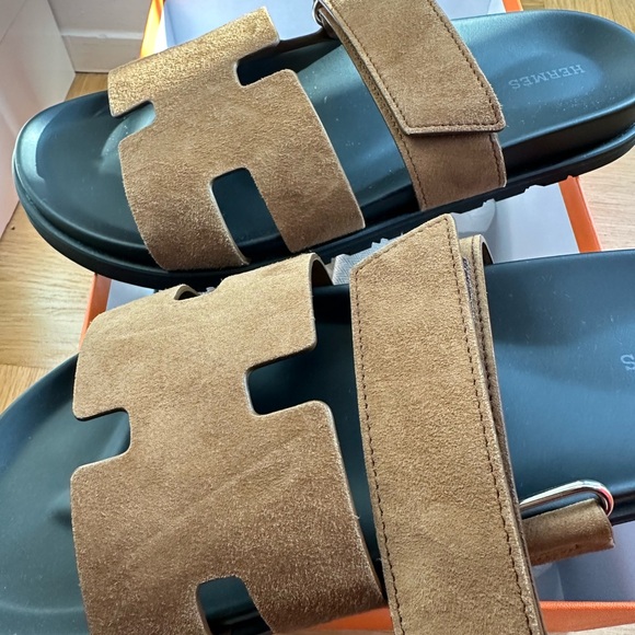 Hermes Chypre Men’s Sandal 43EU Brun Fume in Suede Goatskin authentic brandnew - Picture 7 of 9